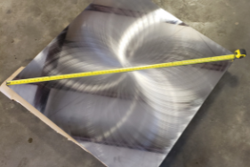 large steel plate measured for blanchard grinding